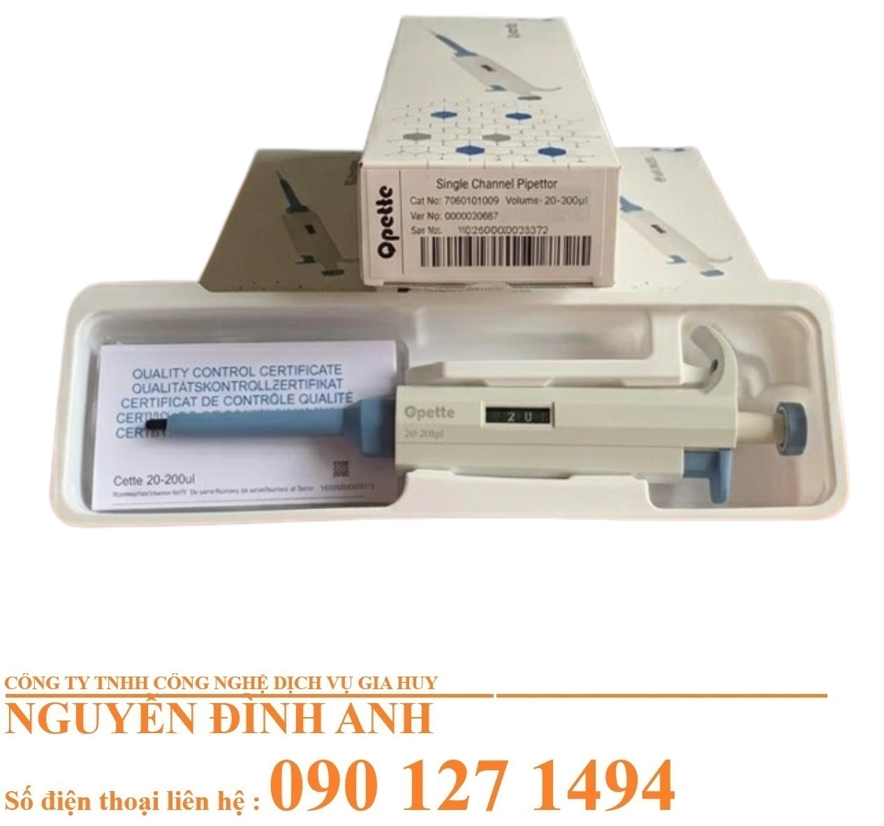Micropipet Tự Động 1 Kênh Chính Xác 0.1-1000µl Cho Lab